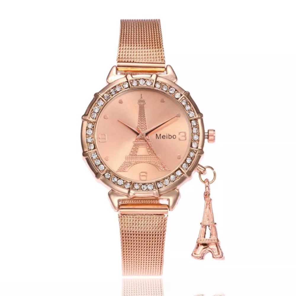 Brand New Paris Eiffel Tour Wrist Watch Rose Gold